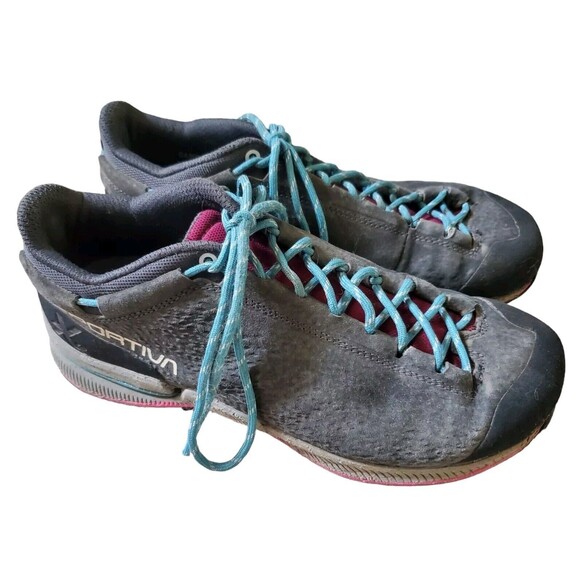 La Sportiva TX2 EVO Women 7 US Grey Leather Low Hiking Shoes Vibram Soles FLAWS - Picture 2 of 14